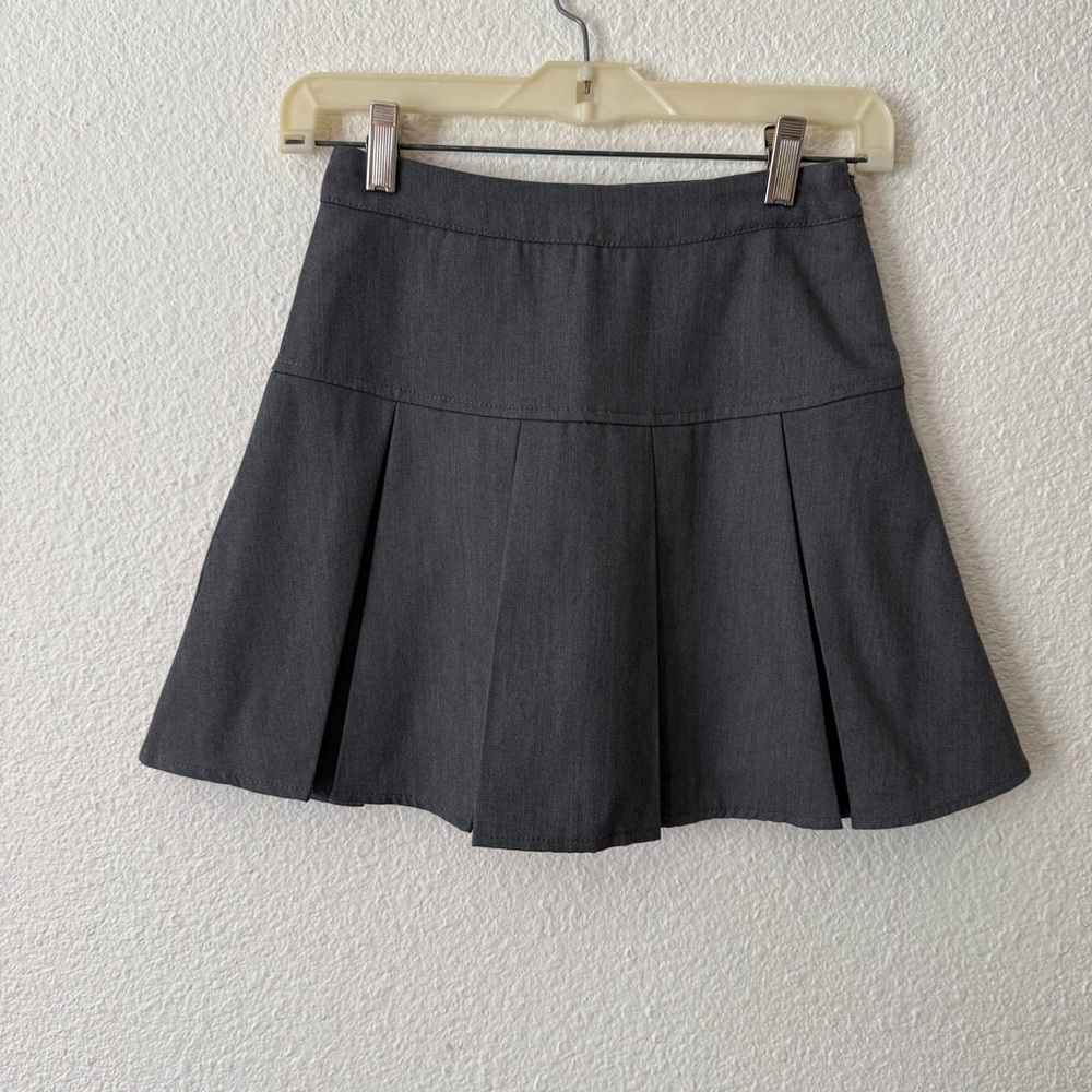 Miss Tang Dark Gray Pleated Skater Mini Skirt
Size S